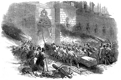 Folkmassan som stormade Arsenalen i Berlin, Revolutionen i Preussen, mars 1848 av Unbekannt