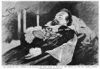 Kung Ludwig II av Bayerns död 1845-1886, 1886 av Unbekannt