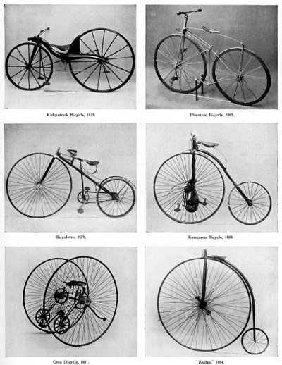 Cykelns utveckling, 1800-talet, c1920 av Unbekannt