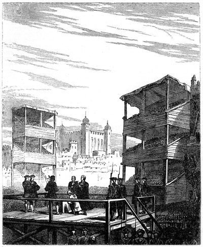 Avrättningen av Lord Derwentwater 1689-1716 på Tower Hill, London, 1716 1800-talet av Unbekannt