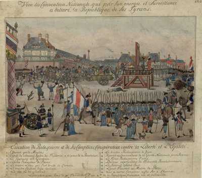 Avrättningen av Robespierre och hans anhängare den 28 juli 1794 av Unbekannt