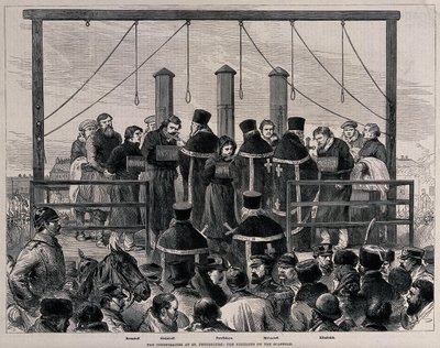 Nihilisternas avrättning, ca 1881 av Unbekannt