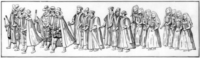 De trogna undersåtar som ledde processionen vid Elizabeths begravning, 1603 1901 av Unbekannt