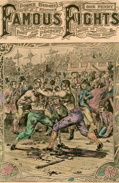 Den första kampen mellan Tom Spring och Jack Langan, 1824 sent 1800- eller tidigt 1900-tal av Unbekannt