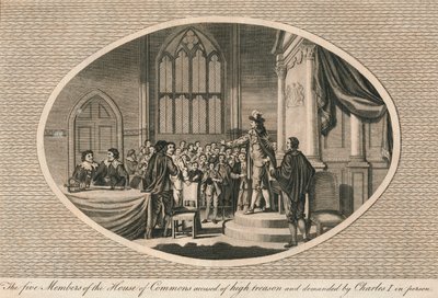 De fem ledamöterna av underhuset anklagade för högförräderi, 1642 1793 av Unbekannt