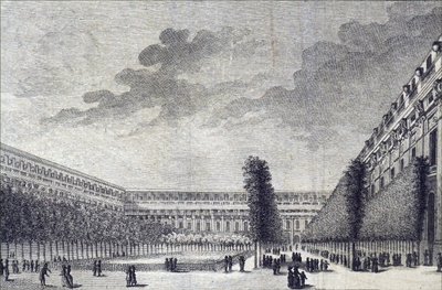 Trädgårdarna i Palais Royal i Paris. av Unbekannt