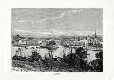 Hamnen i Bayonne, Frankrike, 1879 av Unbekannt