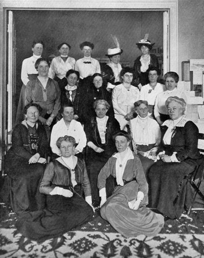 Den internationella sammankomsten av kvinnliga rösträttsarbetare, 1914, c1920 av Unbekannt