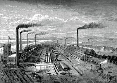 Järn- och stålverket i Barrow, c1880 av Unbekannt