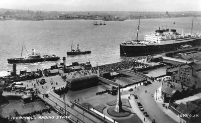 Landstigningsplatsen vid Liverpools kaj, Merseyside, tidigt 1900-tal av Unbekannt