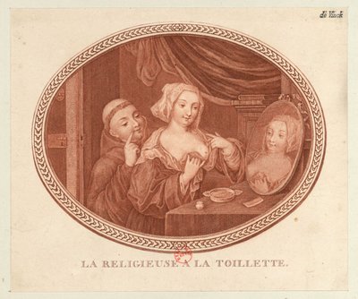 Nunnan på toaletten, 1770-1780-talet. av Unbekannt