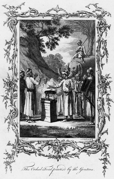 Den prövning som praktiserades av Gentoos, c1770 av Unbekannt