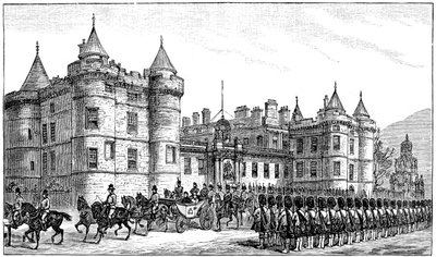 Drottningen lämnar Holyrood Palace, Edinburgh, 1886, 1900 av Unbekannt