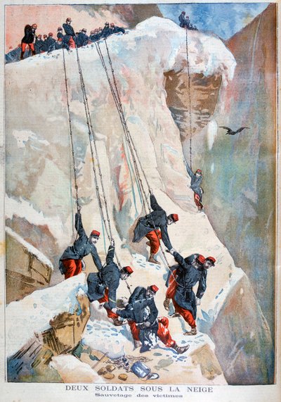 Räddningen av två franska soldater efter en lavin, 1894 av Unbekannt