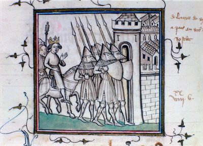 Charles VI av Frankrikes återkomst efter slaget vid Rosbecque, 1382, 1300-1400-talet av Unbekannt