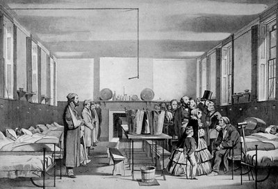 Det kungliga besöket på Brompton Hospital, 1850-talet, c1920 av Unbekannt