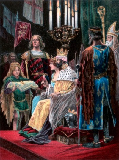 Den andra offren av Edward II, Westminster, 25 februari 1308, 1902 av Unbekannt