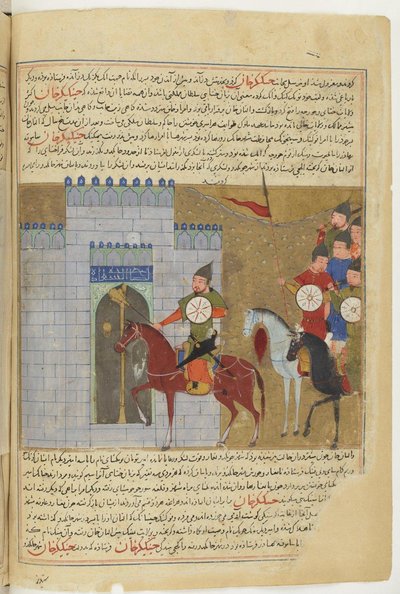 Belägringen av Peking. Miniatyr från Jami al-tawarikh Universal History, ca 1430 av Unbekannt