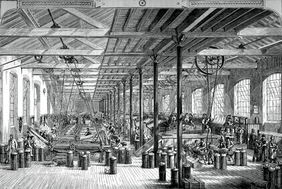 Spinningsrummet i Shadwell rope Works, c1880 av Unbekannt