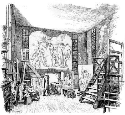 Paul-Jacques-Aime Baudrys studio, c1880-1882 av Unbekannt