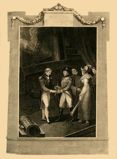 Överlämnandet av Buonaparte ombord på Bellerophon, 15 juli 1815, 1816. av Unbekannt
