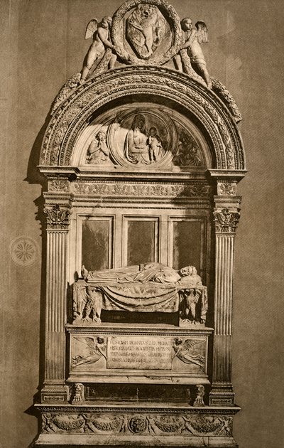 Leonardo Brunis grav c1369-1444, basilikan Santa Croce, Florens, 1882 av Unbekannt