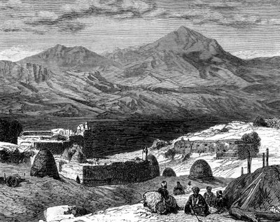 Byn Gharzen och bergen i Kurdistan, 1800-talet av Unbekannt