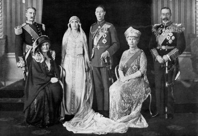 Bröllopet mellan hertigen av York och Lady Elizabeth Bowes-Lyon, 1923 av Unbekannt