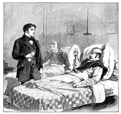 De skadade soldaterna skålar för drottningen, ca 1850-talet, 1888 av Unbekannt