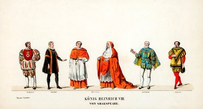 Teaterkostymdesign för Shakespeares pjäs Henry VIII, 1800-talet av Unbekannt
