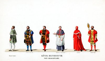Teaterkostymdesign för Shakespeares pjäs Henry VIII, 1800-talet av Unbekannt