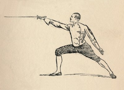 Tredje positionen - Fäktning, 1912 av Unbekannt