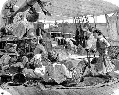 Tredje klass ombord på Kilwa, Brindisi till Burma, 1886 av Unbekannt