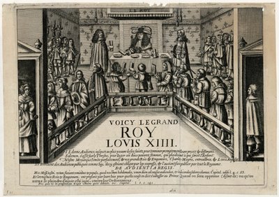 Detta är den gode kungen Ludvig XIV. Kung ger offentlig audiens, 1668. av Unbekannt
