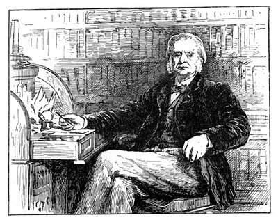 Thomas Henry Huxley, brittisk biolog, vid sitt skrivbord, c1880 av Unbekannt
