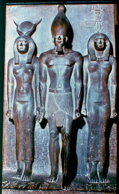 Tre egyptiska figurer, Egypten, 2600 f.Kr av Unbekannt