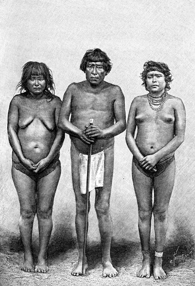 Tre Guarauni-indianer, Venezuela, 1895 av Unbekannt