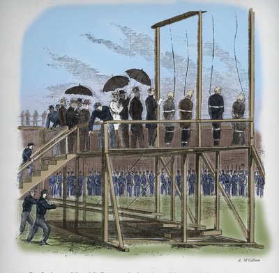 Tre män och en kvinna hängdes för mordet på Lincoln, c1865, 1938 av Unbekannt