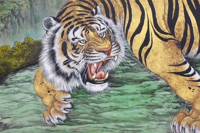 Tigermålning vid Bongeunsa-templet, Seoul, Coree du Sud av Unbekannt
