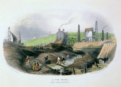 Tenngruva mellan Camborne och Redruth, Cornwall, c1860 av Unbekannt