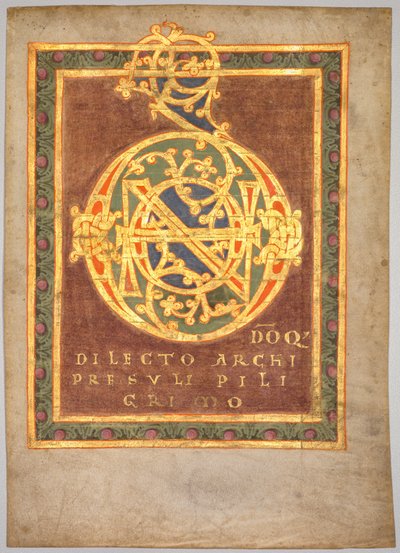 Abbot Bernos Tonarius titelsida: Initial D[omino], c.1030. av Unbekannt