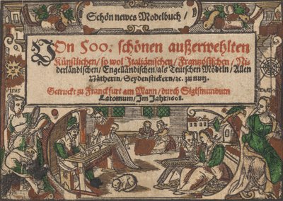 Titelsida från Schön newes Modellbuch Sida 1r, 1608. av Unbekannt