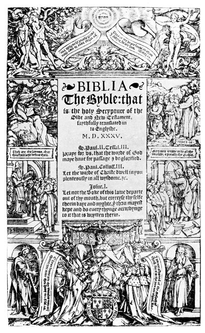 Titelsidan för Coverdale Bible, 1535 1926 av Unbekannt