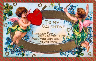 Till My Valentine, American Valentine-kort, c1908 av Unbekannt