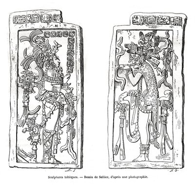 Toltekiska skulpturer, Mexiko, 1800-talet av Unbekannt