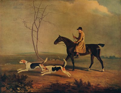 Tom Oldaker, Huntsman of the Berkley Hounds, på Pickle, med hundarna, 1800, 1929 av Unbekannt
