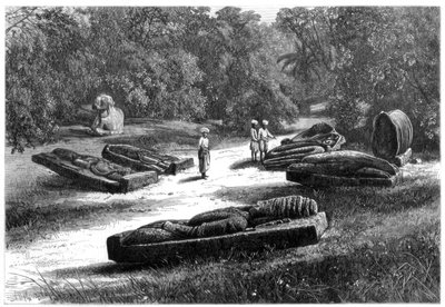 Tombs of the Gond Rajahs, Chanda, centrala Indien, 1875 av Unbekannt