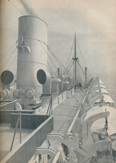 Top Deck of the Strathmore med moderna livbåtar, 1936 av Unbekannt