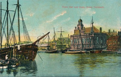 Rådhus och kaj, Great Yarmouth, Norfolk, c1905 av Unbekannt