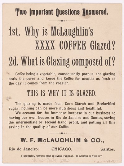 Trade Card, Annons för McLaughlins kaffe från Children